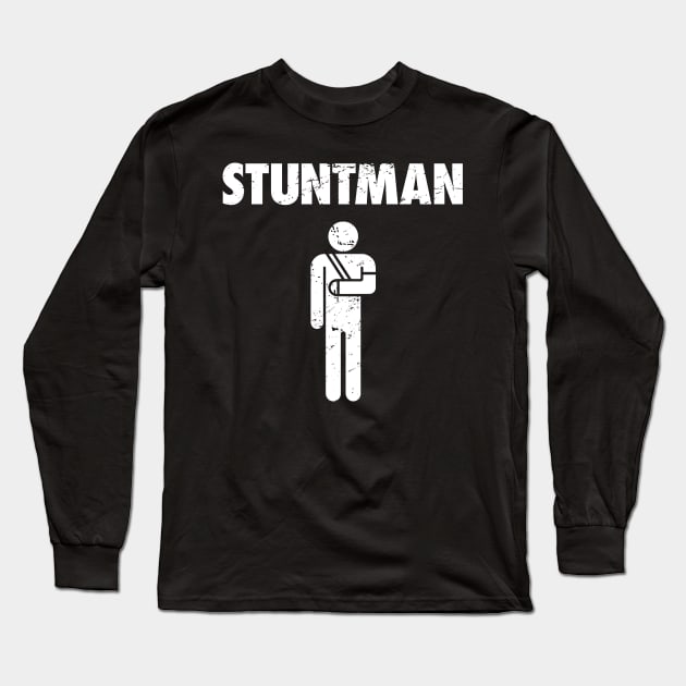 Stuntman Fractured Broken Hand Get Well Gift Long Sleeve T-Shirt by MeatMan